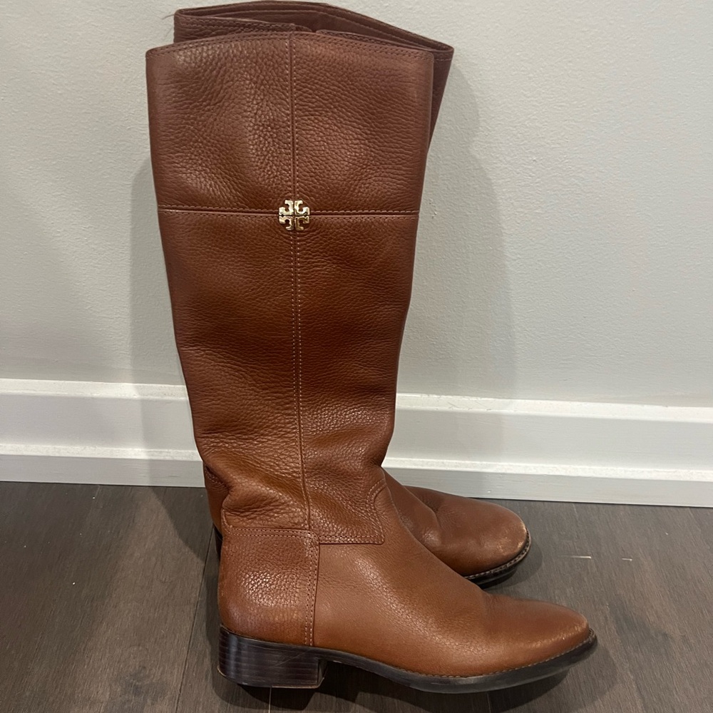 Tory Burch Jolie Leather Riding Boots in Rustic Brown - Size 7